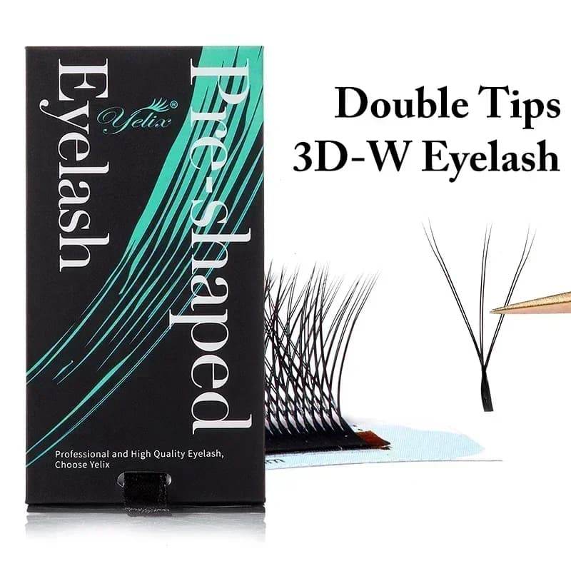 رموش صناعية ناعمة طبيعية جاهزة بشكل W بحجم 3D-8D