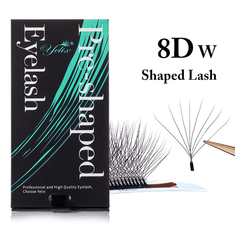 رموش صناعية ناعمة طبيعية جاهزة بشكل W بحجم 3D-8D