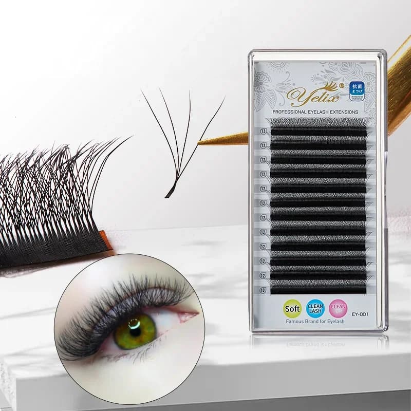رموش صناعية جاهزة بتقنية المروحة W الشكل 4D
